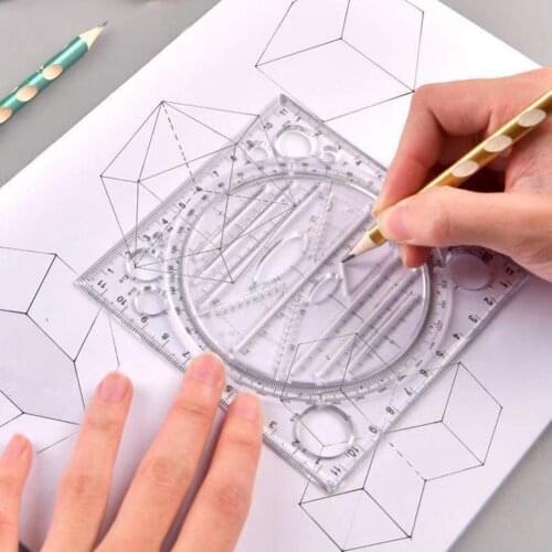 Precision Scale Measuring Ruler Round Corner Plastic Wide Application Geometric Ruler Drafting Tools