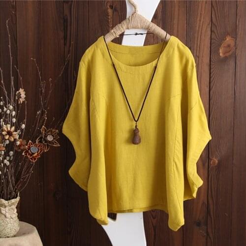 ZANZEA Yellow Blouses
