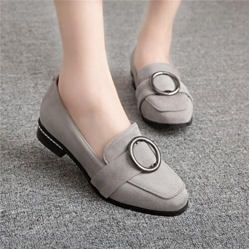 Big Size 11 12 ladies high heels women shoes woman pumps Single-shoe womens metal buckle casual shoes with one pedal
