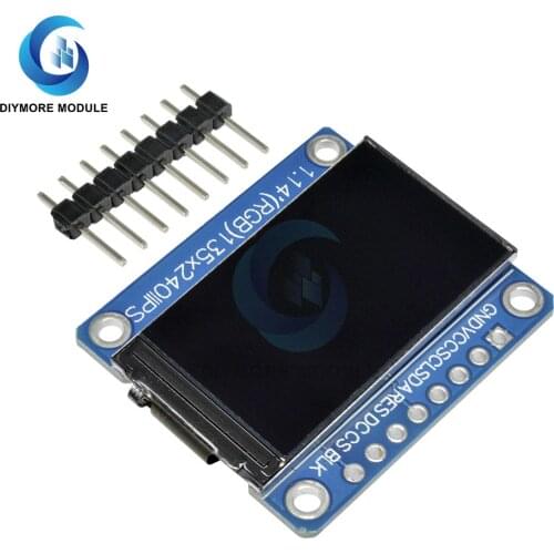 1.14 inch TFT IPS LCD Display Module ST7789 Driver Controller 135*240 Full Color Screen SPI interface For Arduino