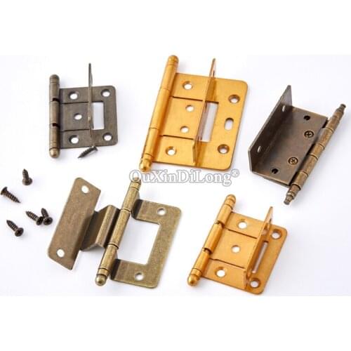 Classic Retro 2PCS European Antique Furniture Hinges Cupboard Wardrobe Kitchen TV Cabinet Hinges + Screws Durable