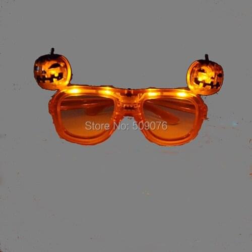 240pcs/lot Light Up Glasses Halloween Sunglasses PUMPKIN Flashing LED Costume NEW