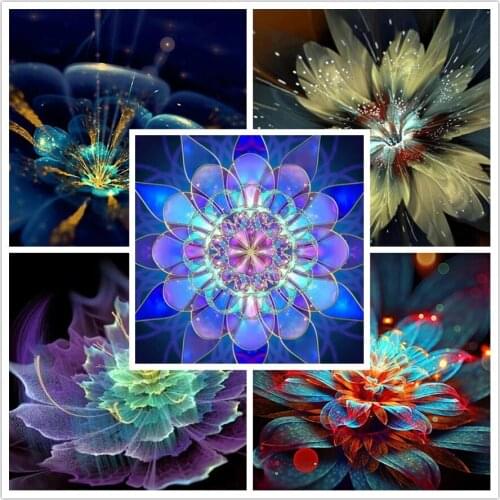 Abstract Flowers Diy Diamond Painting Full Square Round Rhinestones Diamond Embroidery Wall Art Pictures for Home Decoration