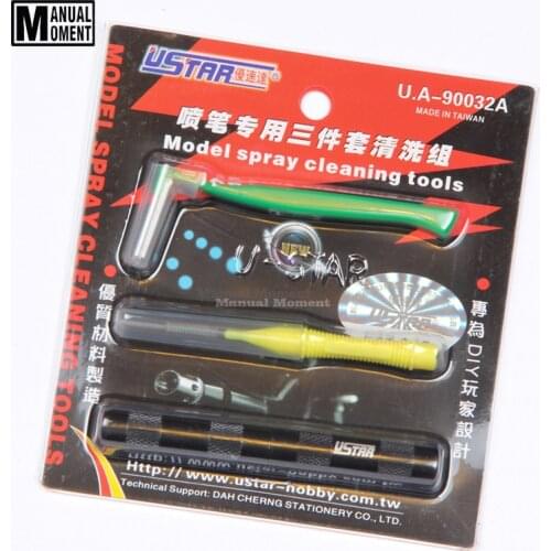Airbrush Cleaning Brush (3Pcs) Set Model Building Tools Hobby Accessory
