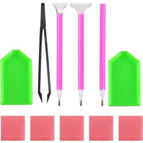 Diamond embroidery Diamond mosaic tweezers / pen / glue / plastic tray set DIY diamond painting cross stitch sewing accessories