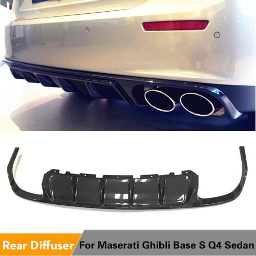 Car Rear Bumper Diffuser Lip For Maserati Ghibli Base S Q4 Sedan 4D 2014 - 2017 Rear Bumper Diffuser Lip Protector Carbon Fiber