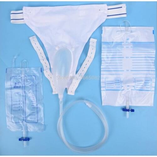 Free shipping male / female / elder man urine bag Bed breathable incontinence urine bag urine collector + 2 bags & 2 Underwears