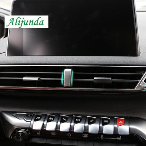 For Peugeot 3008 GT 2017 2018 Stainless Steel Front Middle Center Enclosed Air Condition Control Cover AC Outlet 3pcs