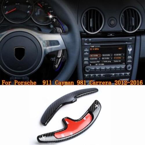 Carbon Steering Wheel Shift Paddle Shifter for Porsche 911 Cayman 981 Carrera 2012-2016