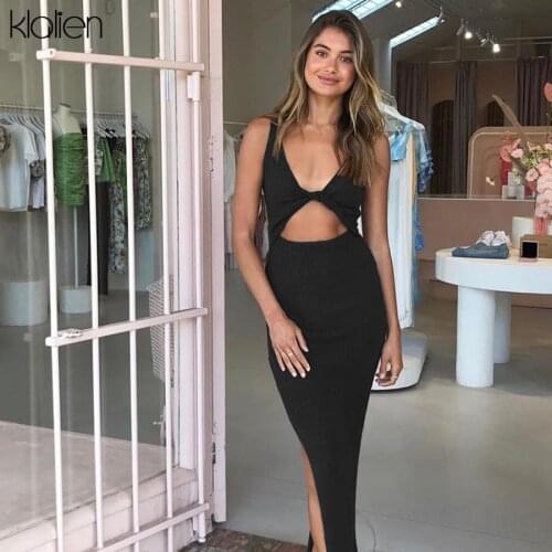 KLALIEN Summer Knitted Dresses