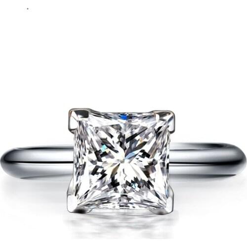 Fine Jewelry 100% Soild 925 Sterling Silver ring 0.8ct Sona 5A zircon Stone cz Engagement Wedding Band Ring for women men