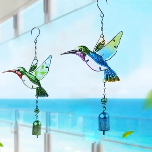 Wind Chimes Copper Bells Hummingbird Metal Jewelry Room Home Decor Garden Decoration Outdoor Colors Bird Hanging Mascot