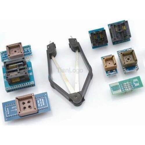 8 Programmer Adapters Sockets Kit with IC clip Extractor for TL866CS, TL866A, EZP2010 EZP2013 USB Bios Programmer PLCC SOP