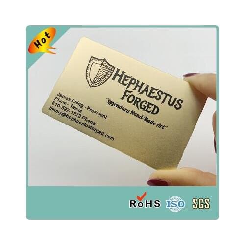 Metal Card Factory Supply Custom Logo Gold Plated Stainless Steel Metal Business Card