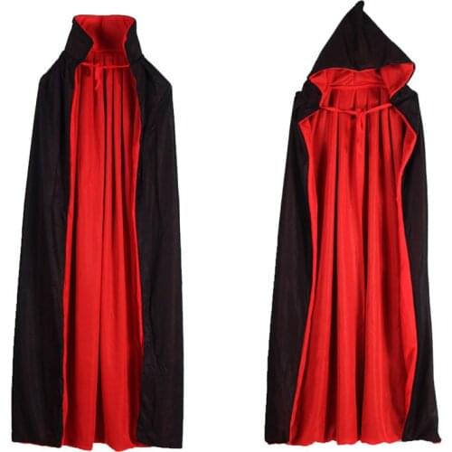 New Cool Halloween Black Red Cloak Adult Double-sided Cloak Children Double-layer Cloak Vampire Tops
