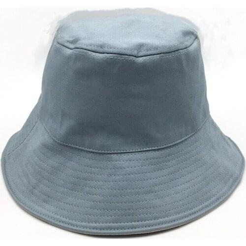 Women Solid Foldable Bucket Hat Girls Thick Fisherman Hunting Cap Sun Prevent Hat Plain Reversible Cotton Twill Bucket Hat