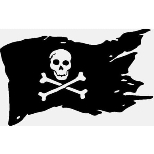 Dawasaru Pirate Flag Car Stickers Skull Bones Cross Personalized Decals Ship Laptop Motorcycles Auto Accessories PVC,14cm*9cm