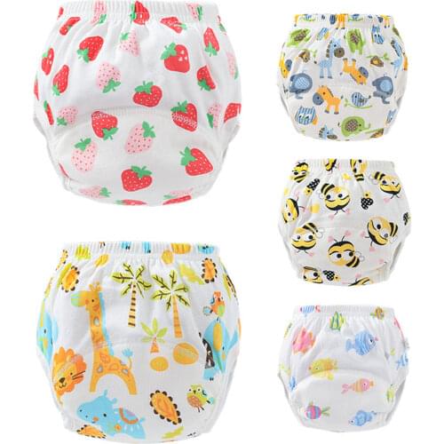 Baby Nappy Diaper Pant Strong Absorbent Reusable Cotton Unisex Training Pants Washable Infants Children Underwear for Kids