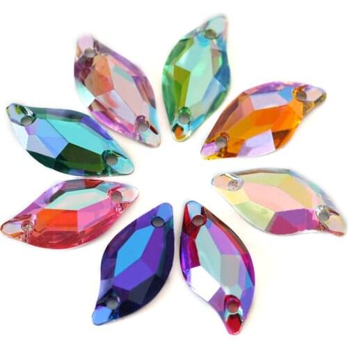 Promotion 50Pcs/Pack Leaf Shape Resin стразы Sew On Rhinestones Sew on Diamond FlatBack Sewing Rhinestone Wedding Dress B2892