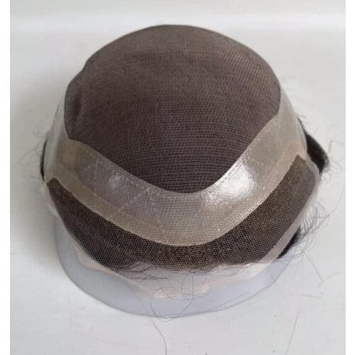 100% french lace human hair men toupee 2.5cm wave , hair replacement systems , male toupee ,hair piece free shipping