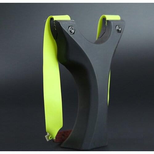 Hunting Slingshot with Fiber Optic Aiming Patch Flat Leather Catapult Use Flat Rubber Band Outdoor Shooting Accessories