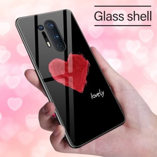Luxury Cute Glass Phone Case For Oneplus 8 8Pro 7T 7TPro 7 7Pro 6 6T 5 5T Ultra-thin Silicone Cover