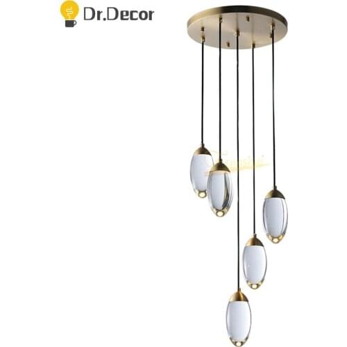 Nordic Luxury Glass LED Pendant Lights Lighting Modern Crystal Pendant Lamp LOFT Bedroom Bedside Hotel Living Room Hanging Lamps