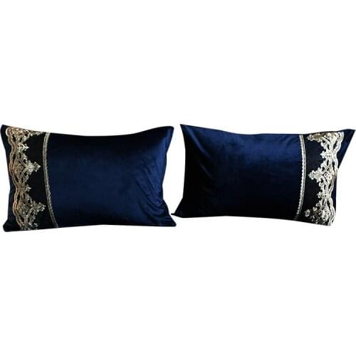 Nordic Crystal velvet lace pillowcase winter thick pillowcase coral velvet single pillow case one-pair package 2 pillowcases