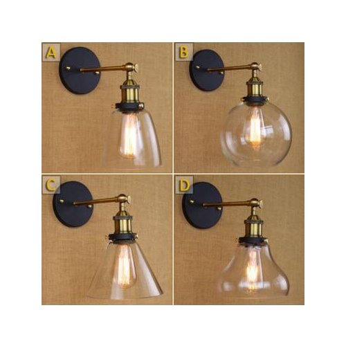 Glass Loft style Industrial Wall Light LED Home Lighting Edison Retro Vintage Wall Light Fixtures Sconce Applique Murale