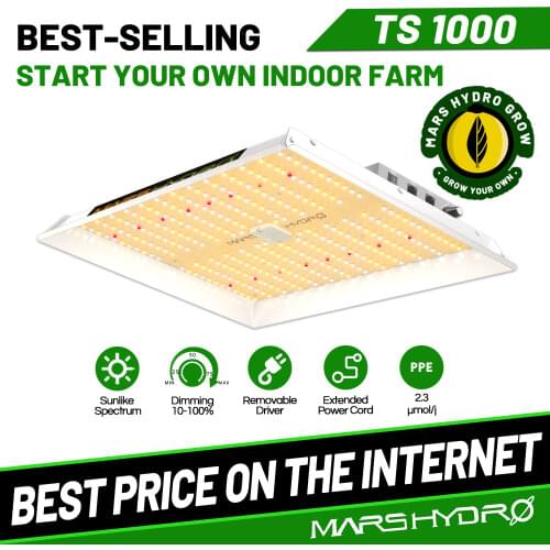 MarsHydro TS 1000W Dimmable Led Grow Light Full Spectrum Indoor Plant Hydroponic System with Grow Tent and Grow Lights Panel