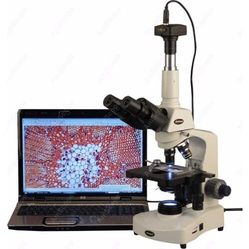 Trinocular Compound Microscope--AmScope 40X-2000X Siedentopf Trinocular Compound Microscope + 1.3MP Digital Camera T340B-M