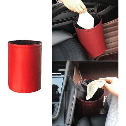 Waterproof Car Trash Can Double-Layer Separated Foldable Trash Bin Multifunctional Garbage Box Automobile Storage Supplies