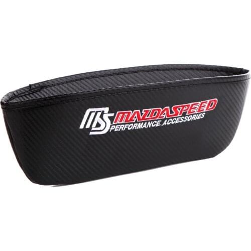 Embroidery for MAZDASPEED MS Emblem Car Carbon Fiber Style Seat Crevice Storage Bag for Mazda 3 6 Cx5 Rx7 Rx8 Car Accessories