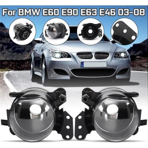 1Pair Fog Light Assembly Car Front Fog Lights Lamps Housing Lens Clear No Bulbs For BMW E60 E90 E63 E46 323i 325i 525i