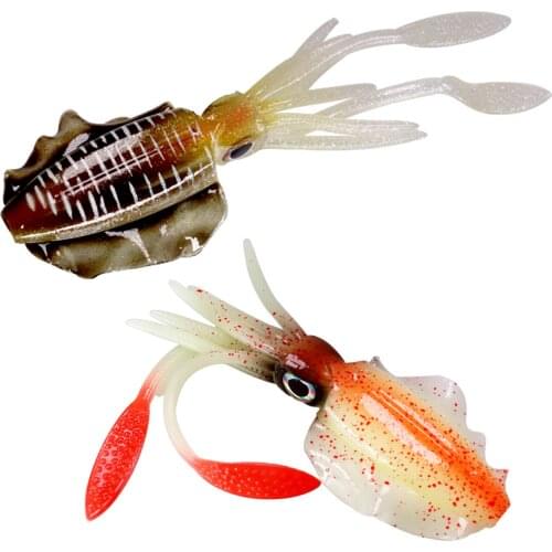 1 piece Fishing Soft Squid Lure 20g Luminous/UV Squid Jig Fishing Lures For Sea Fishing Wobbler Bait