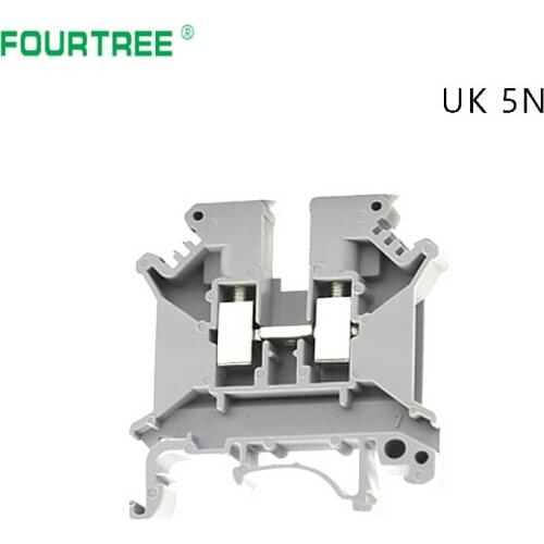 100Pcs Wire Terminal Blocks UK-5N Universal Din Rail Lug Plate Wiring Cable Row Connector Copper