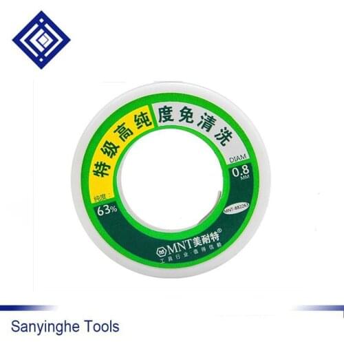 2pcs/lots High Quality Super tin wire high purity no-clean solder wire Tin content 63% soldering tin wire 0.8MM