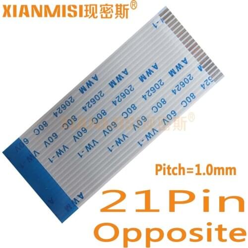 21Pin Flexible Flat Cable FFC Opposite Side 1.0mm Pitch AWM 20624 80C 60V Length 40cm 45cm 50cm 60cm 80cm 1M 2M 1.5M 3M 5PCS