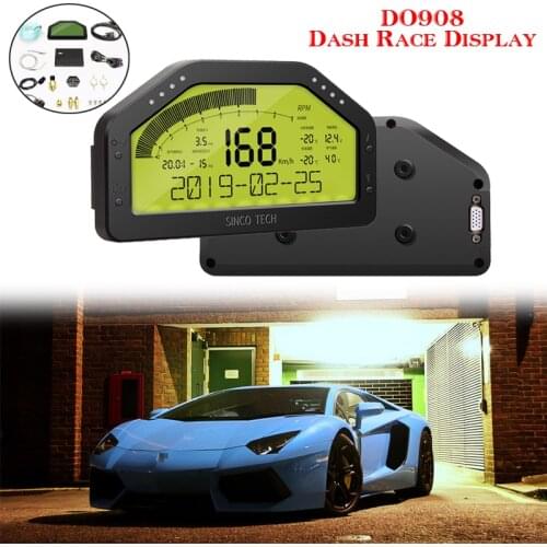 Race Dash Board DO908 9000RPM Universal for all 12V Vehicle Waterproof Dashboard Sensor Kit LCD Digital Car Racing Dash Display