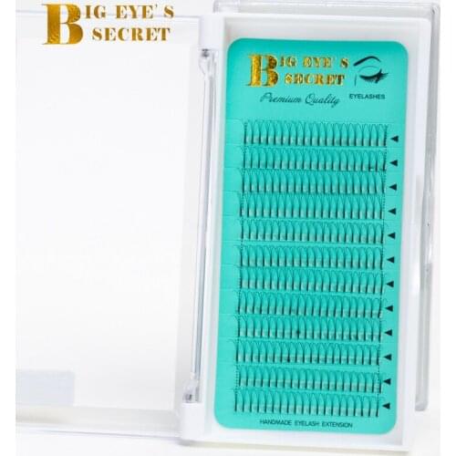 Big eyes secret luxury 3D Korean silk premade fans long stem Russian Volume lashes Eyelashes Extension Individual Lash