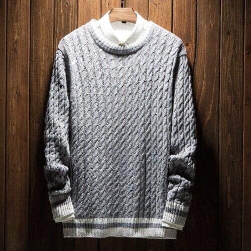 MRMT 2021 Brand Autumn Mens Sweater Round-collar Pullover Knitted Sweater for Male Youth Long-sleeved Pure-color Sweater