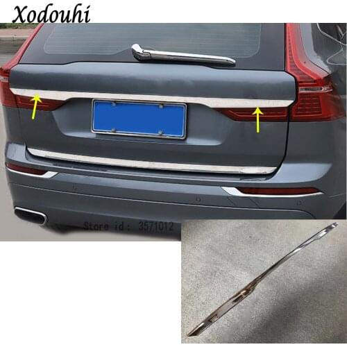 For Volvo XC60 2018 2019 2020 Car Styling Body Rear License Plate Door Upper Tailgate Plate Trim Lamp Trunk Frame Panel Moulding