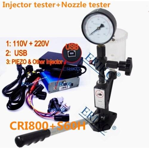 ERIKC CRI800 Common rail injector tester Electromagnetic & Piezo 110/220v Tester Kit Multifunction Diesel Nozzle Tester S60H