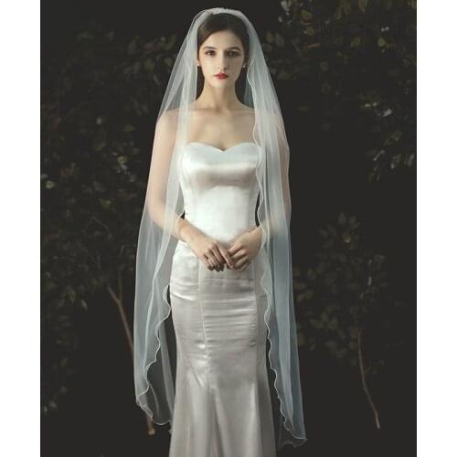 Veil Wedding 2 Meters Cathedral Long Soft Bridal Veil With Comb Ivory One Layer Wedding Accessoire Mariage Welon Slubny