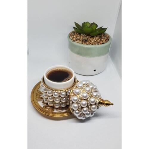 Turkish Coffee Cup with Saucer and Lid Espresso / Turkish Arabic Turkish Coffee Cup with Saucer and Lid TRADITIONAL DESIGN Each