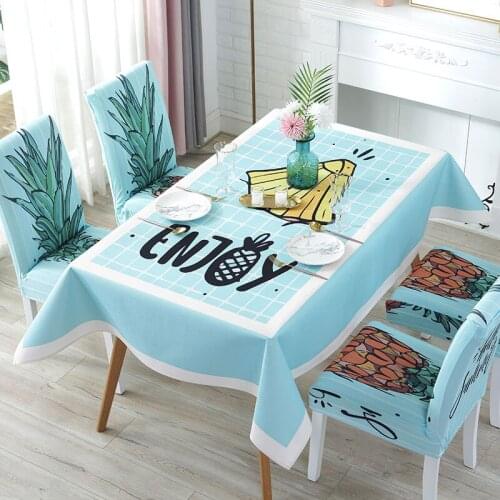 Hot sale simple fashion pineapple print decoration tablecloth rectangular tablecloth lattice square home hotel table decoration