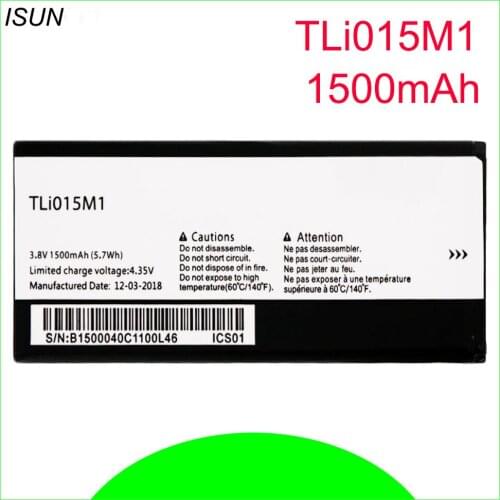 ISUNOO 10pcs/lot 1500MAH TLi015m1 battery For TCL Alcatel One Touch Pixi 4 4034A Celular mobile phone