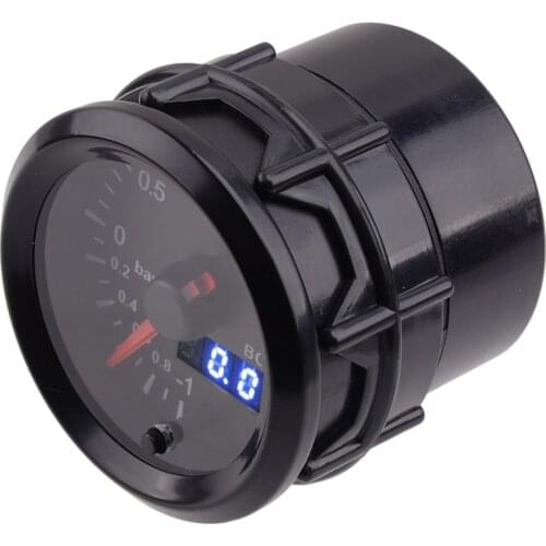 PSI Turbo Boost Meter Bar Pressure Gauge 7 Color Digital Pointer 2" 52mm Fit for All 12V Cars