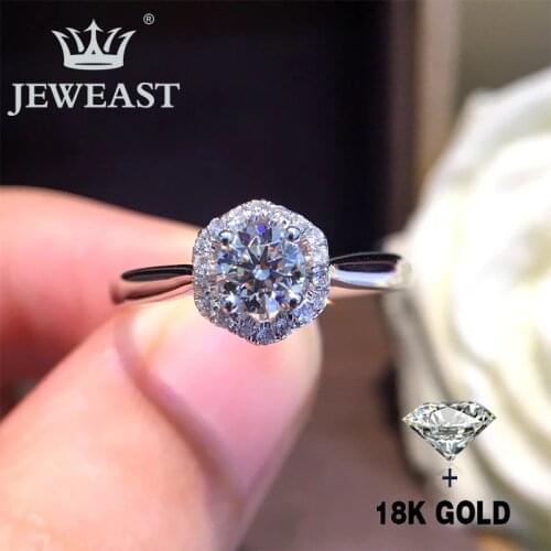 Natural Diamond 18K Gold Pure Gold Ring Beautiful Gemstone Ring Good Upscale Trendy Classic Party Fine Jewelry Hot Sell New 2020