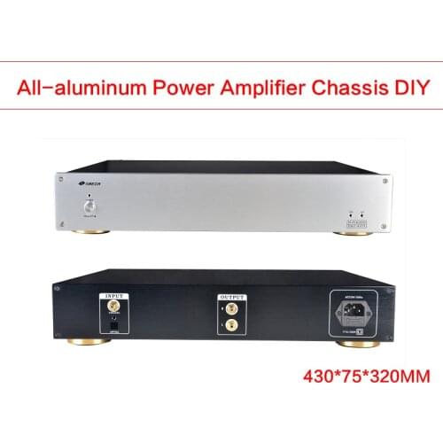 430*75*320MM All-aluminum Power Amplifier Chassis DIY DAC Case Audio Shell Power Supply Box Amplifier Enclosure with RCA 4375